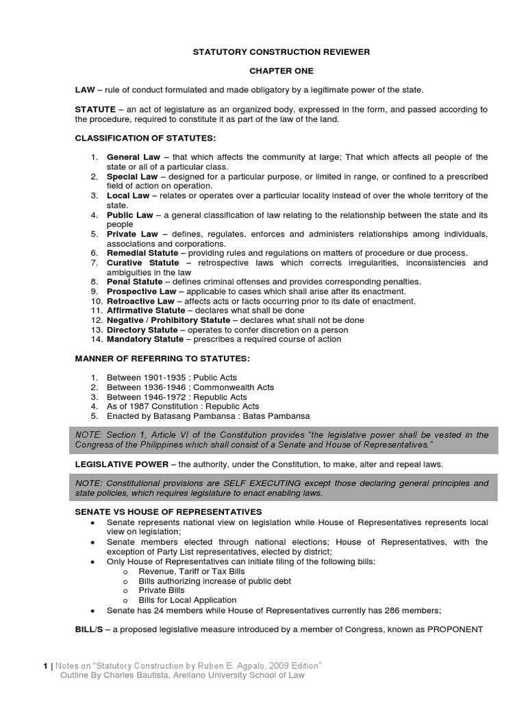 Statutory Construction Reviewer PDF | PDF | Statutory Interpretation ...
