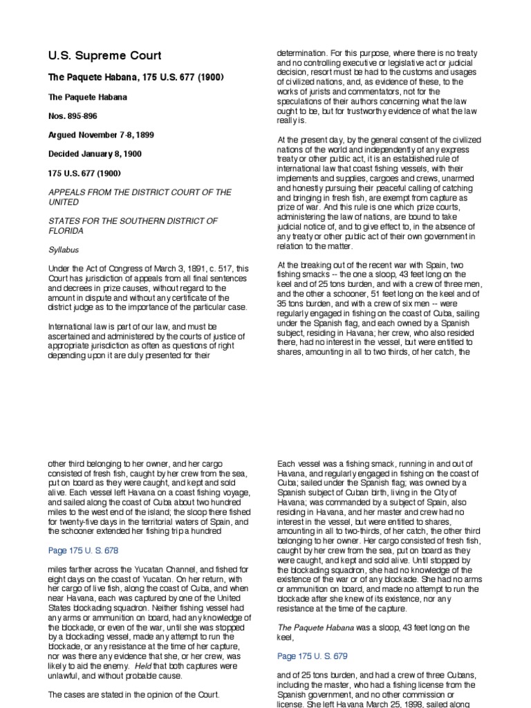 The Paquete Habana PDF Prize (Law) Jurisdiction