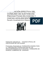 Prevención Efectiva Del Consumo de Sustancias Psicoactivas en Chicos Y Chicas Adolescentes. Una