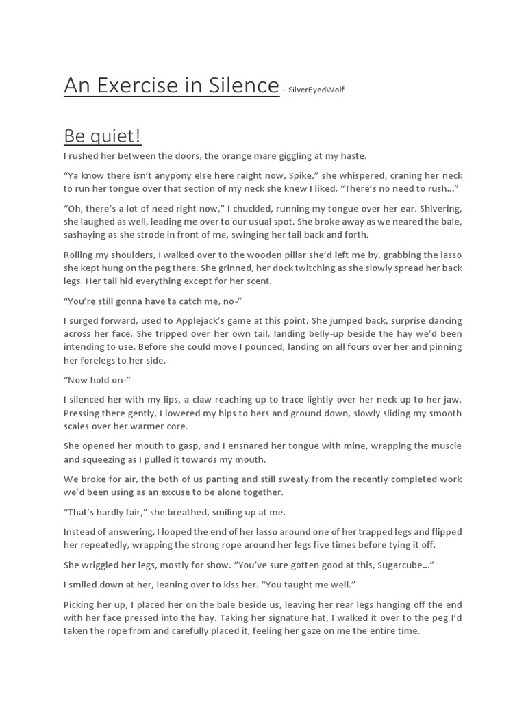 An Exercise in Silence Be Quiet! PDF