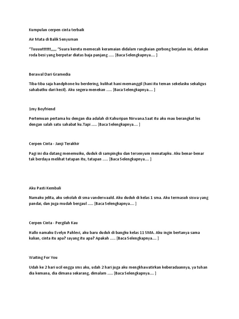 Contoh Cerpen Yang Panjang - Simak Gambar Berikut