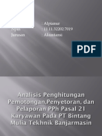 Nama: Alpianur NPM: 11.11.32202.7019 Jurusan: Akuntansi