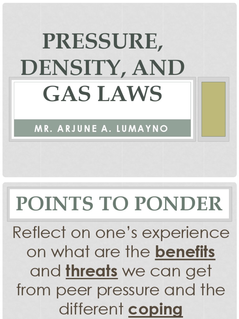 Module 3 Gas Laws Pressure Density Pdf Gases Temperature