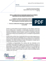 Boletín Recorridos Infantiles en Panteones (1-18-2017)