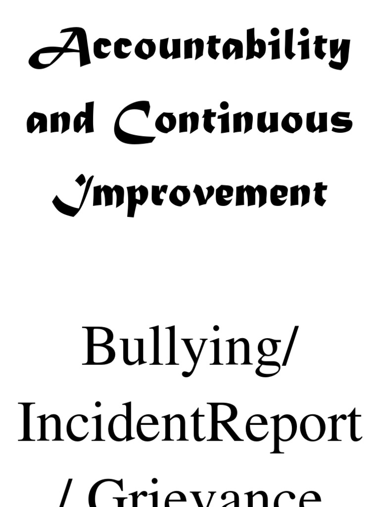 Accountability and Continuous Improvement PDF