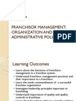 Franchisor Management: Organization and Administrative Policy