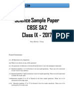 CBSE Class IX Science Sample Paper 2017