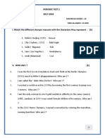 Periodic Test 2 2017-2018: Subject: GK Maximum Marks: 20 Class: Viii Time Allowed: 45 Min