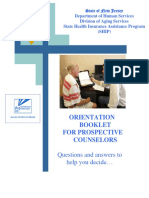 Orientation Booklet For Prospective Counselors: Questions and Answers To Help You Decide