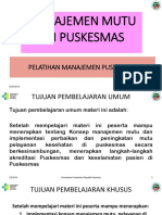 Manajemen Mutu Di Puskesmas