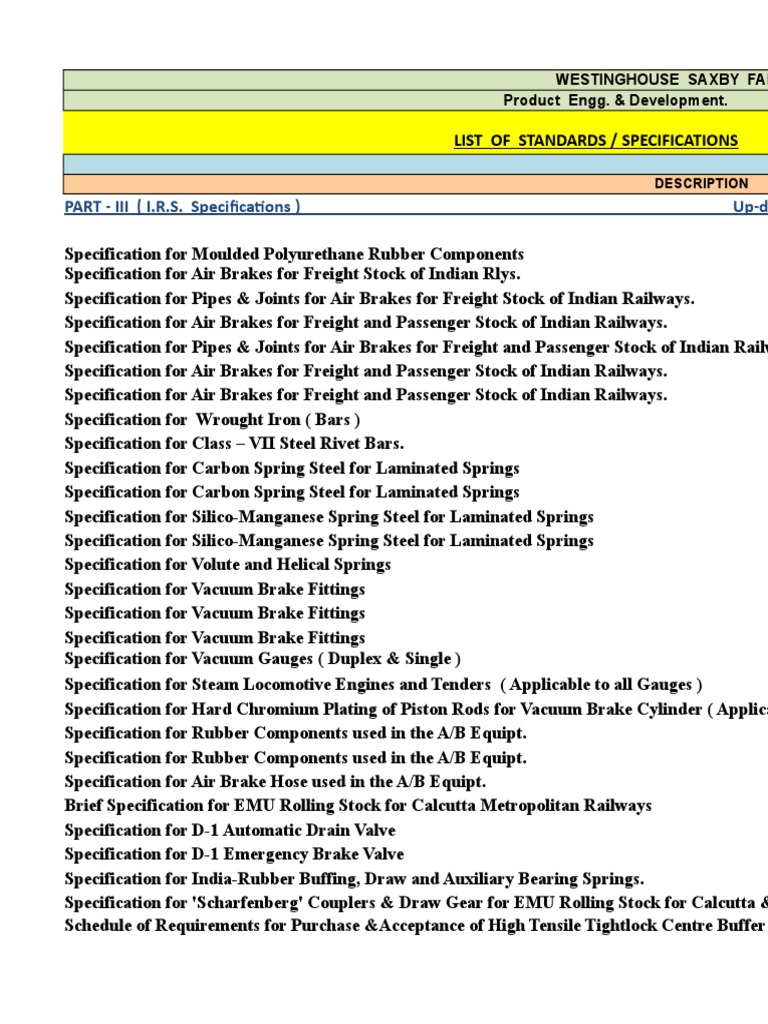 IRS Specifications for Railway Components | PDF | Rail Infrastructure ...