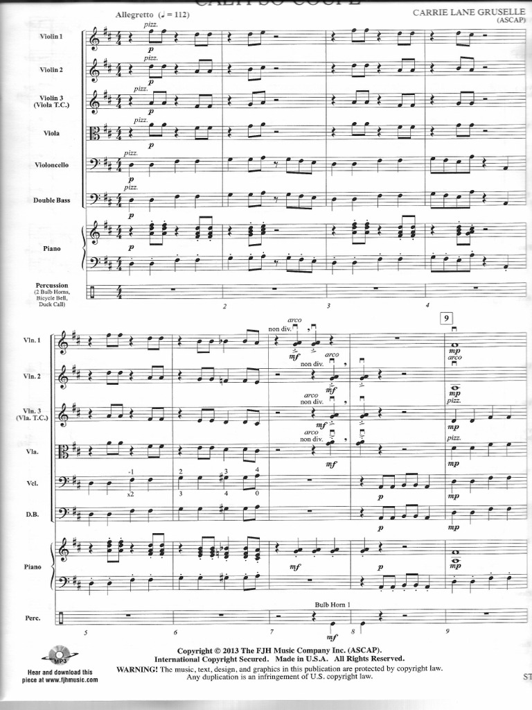 Calypso Score PDF