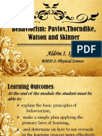 Module 7: Behaviorism Theories of Pavlov, Thorndike, Watson and Skinner