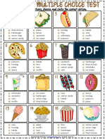 Fast Food Vocabulary Esl Multiple Choice Test For Kids