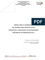 Manual para La Elaboración Del Informe Proyecto Socio Productivo