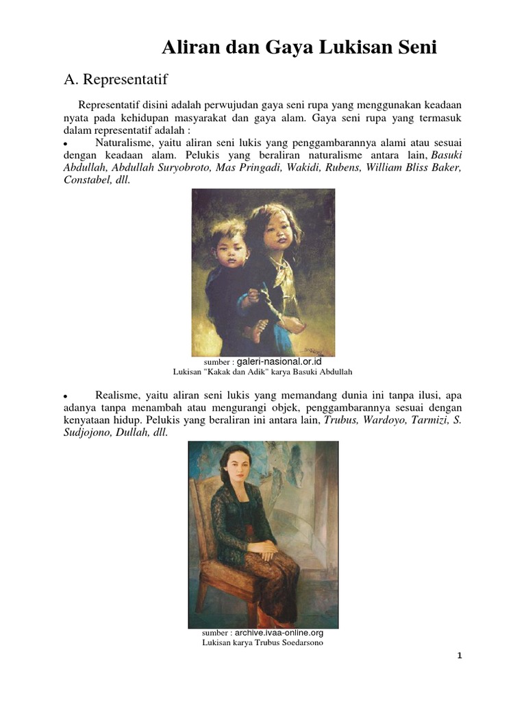 Aliran Dan Gaya Lukisan Seni Pdf