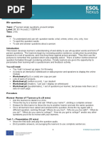 Questions Lesson Plan