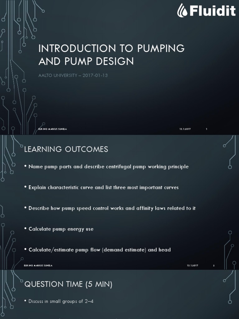 20170113 Aalto Pump Design PDF Pump Chemical Engineering