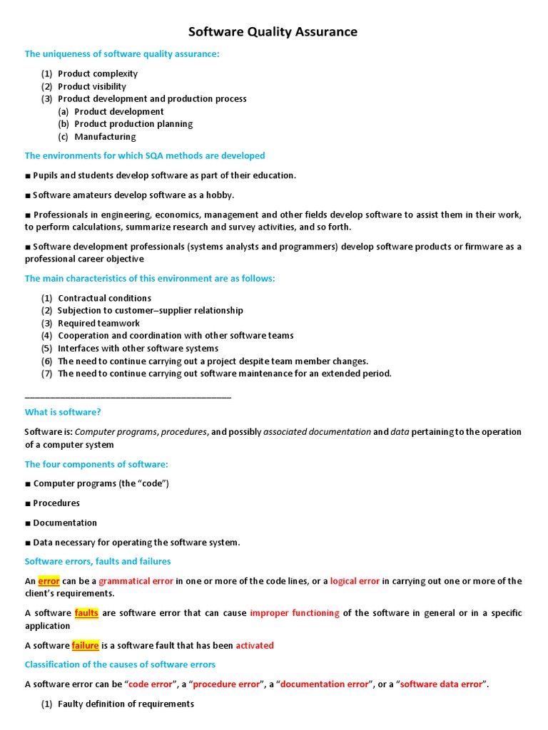 Software Quality Assurance Explained | PDF | Software Development ...