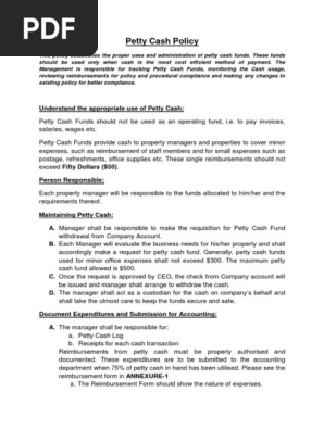 Petty Cash Policy