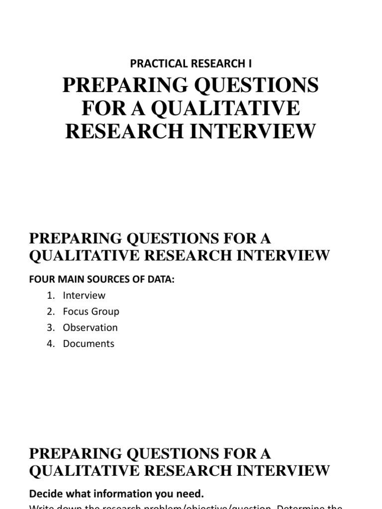 Qualitative Research Interview Guide | PDF | Interview | Question