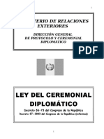 Ley Del Ceremonial Diplom Tico de Guatemala - Decreto 86-73 Del Congreso