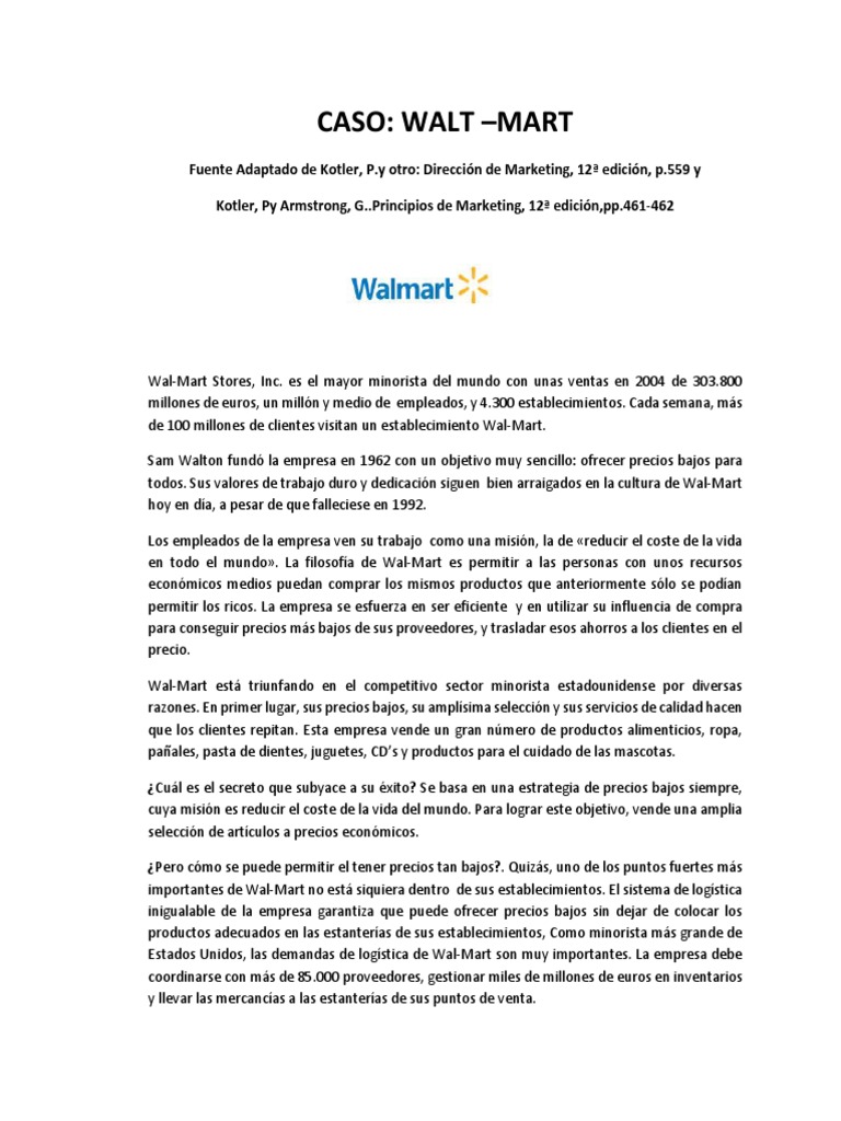 Caso Wal Mart | PDF | Walmart | Logística