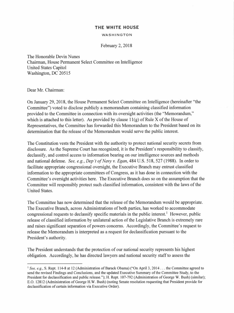 Secret Nunes Memo | PDF