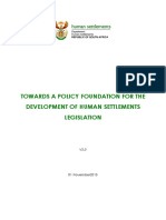 Hs Towards The Development of A National White Paper On Human Settlements Legislation
