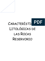 Características Litológicas de Las Rocas Reservorio