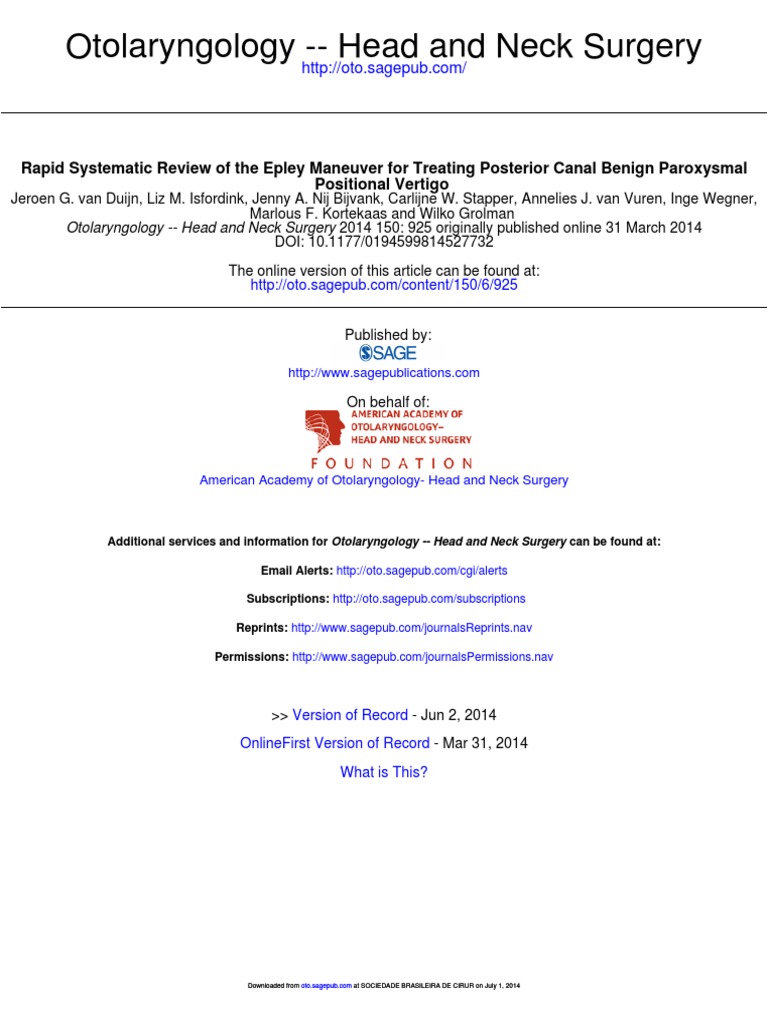 Epley Manuver Vertigo Health Care