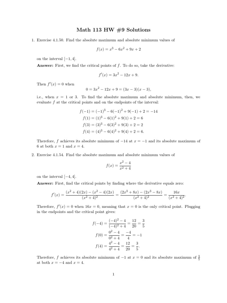 Maxima and Minima of Functions | PDF | Maxima And Minima ...