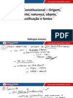 Direito Constitucional - Origem, Conceito, Natureza, Objeto, Classificação e Fontes