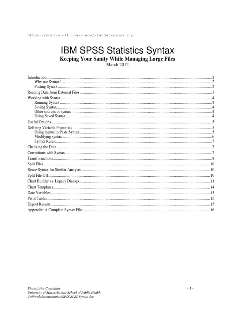 Spss Base Syntax Reference Guide – OONZ