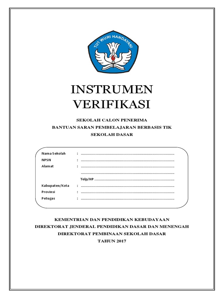 Instrumen Verifikasi Sd N Wonorejo