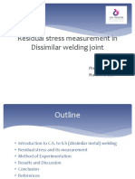 NWS Residual Stress Measurement in Dissimilar Welding Joint
