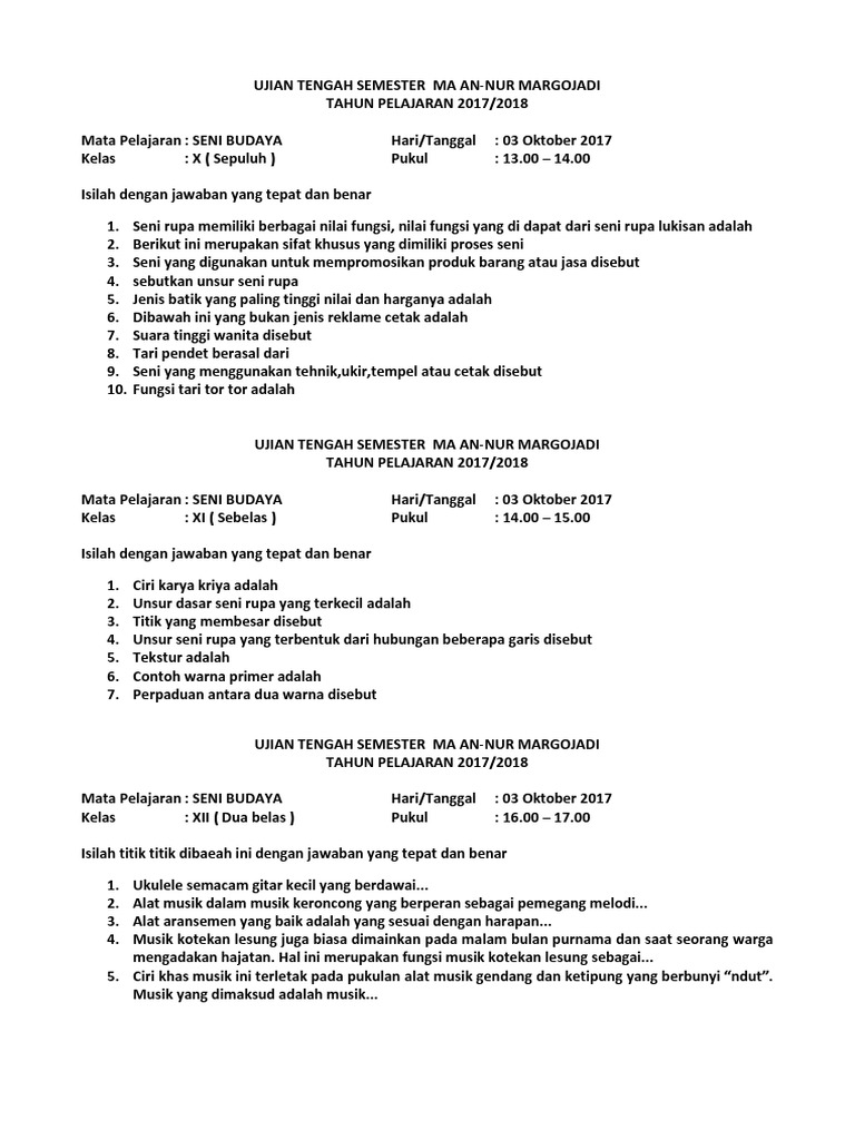 Ujian Tengah Semester Ma An