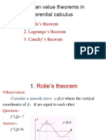 3.1 Mean Value Theorems in Differential Calculus: 1. Rolle's Theorem 2. Lagrange's Theorem 3. Cauchy's Theorem