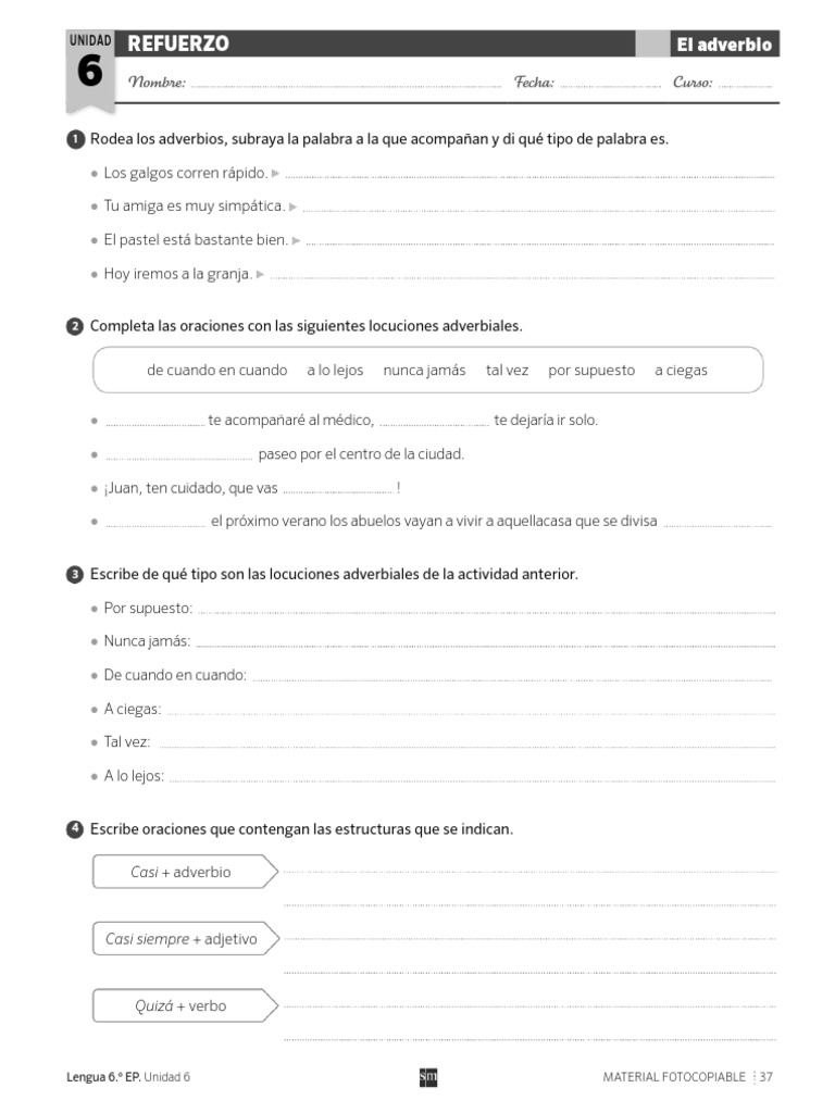 Lengua Adverbio PDF | PDF | Artes del Lenguaje y Comunicación ...