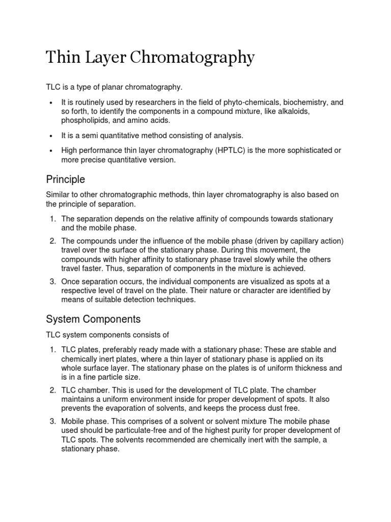 Thin Layer Chromatography PDF Thin Layer Chromatography