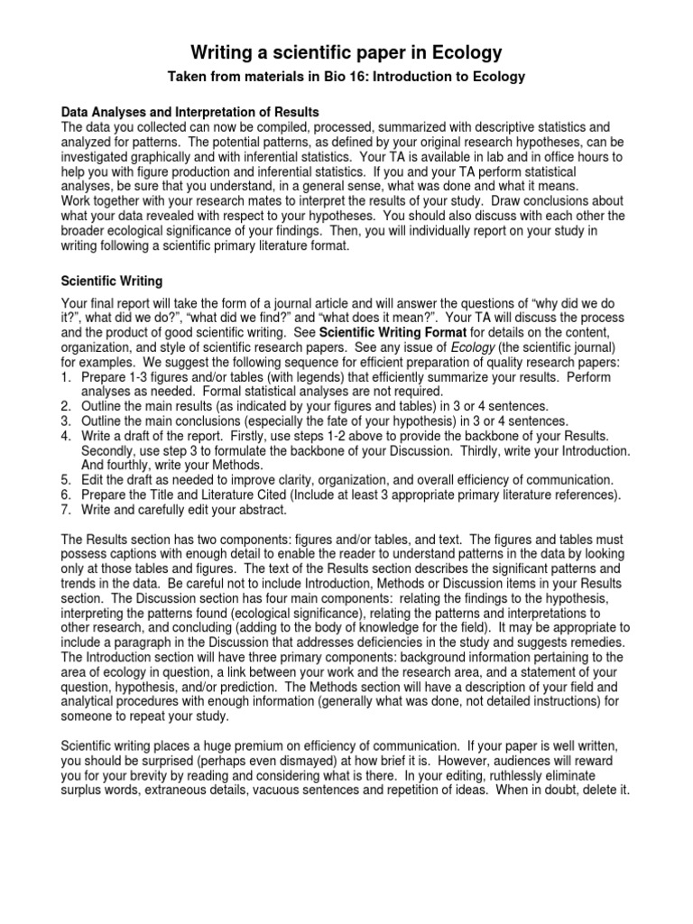 Writing Scientific Papers | PDF | Abstract (Summary) | Statistics