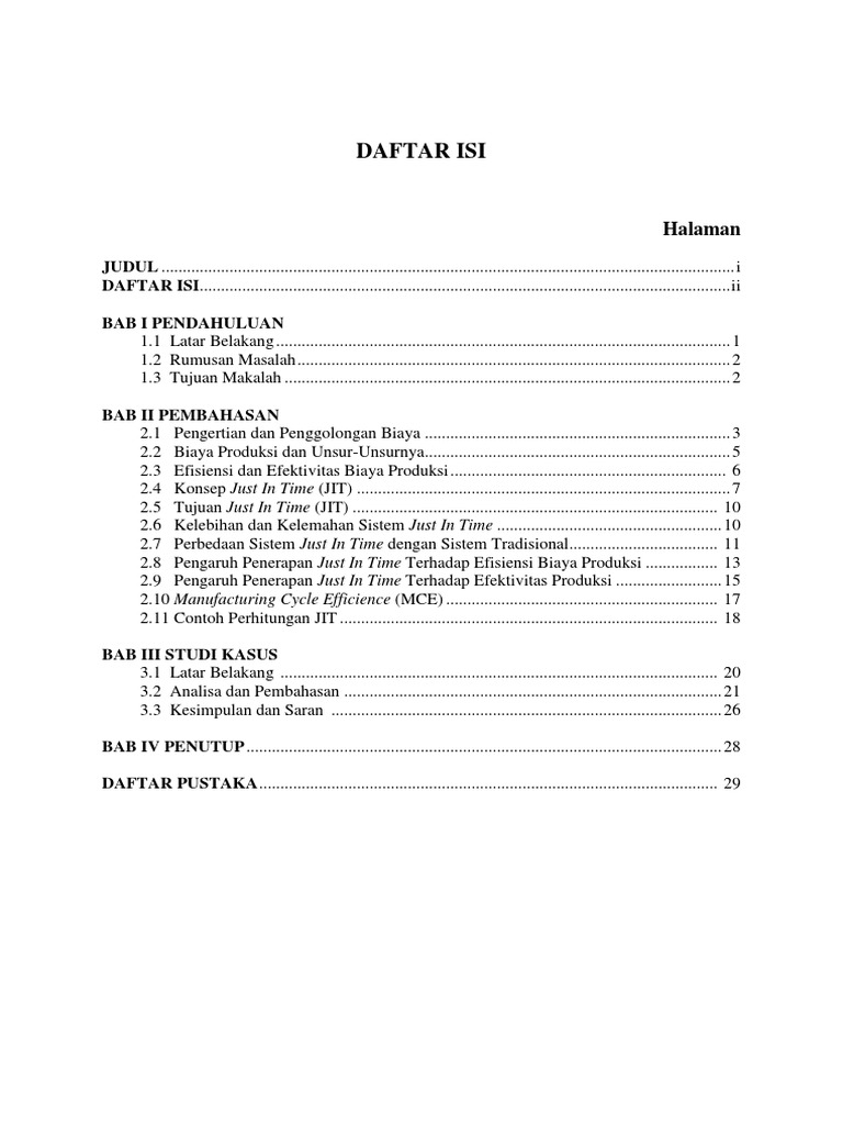 Efisiensi Just In Time dalam Produksi | PDF | Pengelolaan Keuangan ...