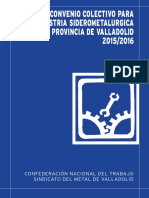 Convenio Colectivo Para La Industria Siderometalurgica de La Provincia de Valladolid 2015-2016