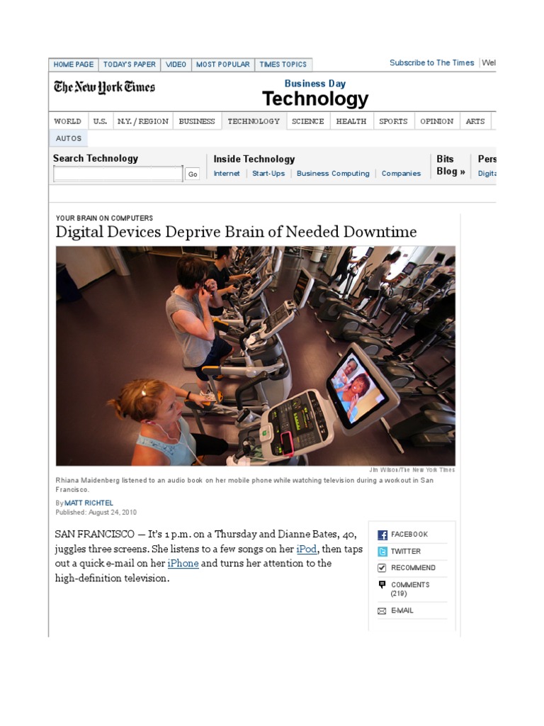 Your Brain On Computers - Digital Devices Deprive Brain of Needed ...