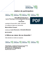 Attestation de Participation