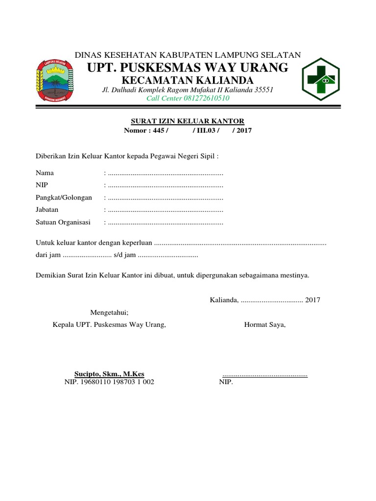 Surat Izin Keluar Pdf