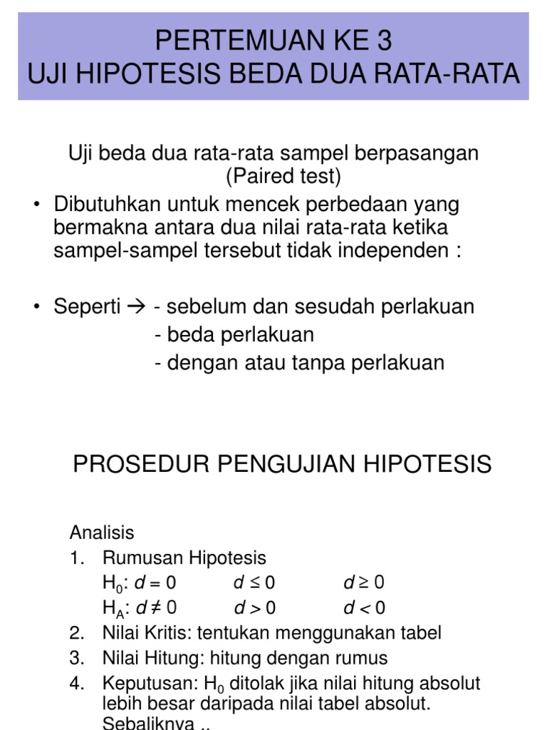 Contoh Soal Uji Hipotesis Beda Dua Rata Rata Sampel Kecil