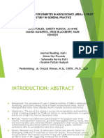 Identifying Risk For Diabetes in Adolescence (Irda) : A Pilot Study in General Practice