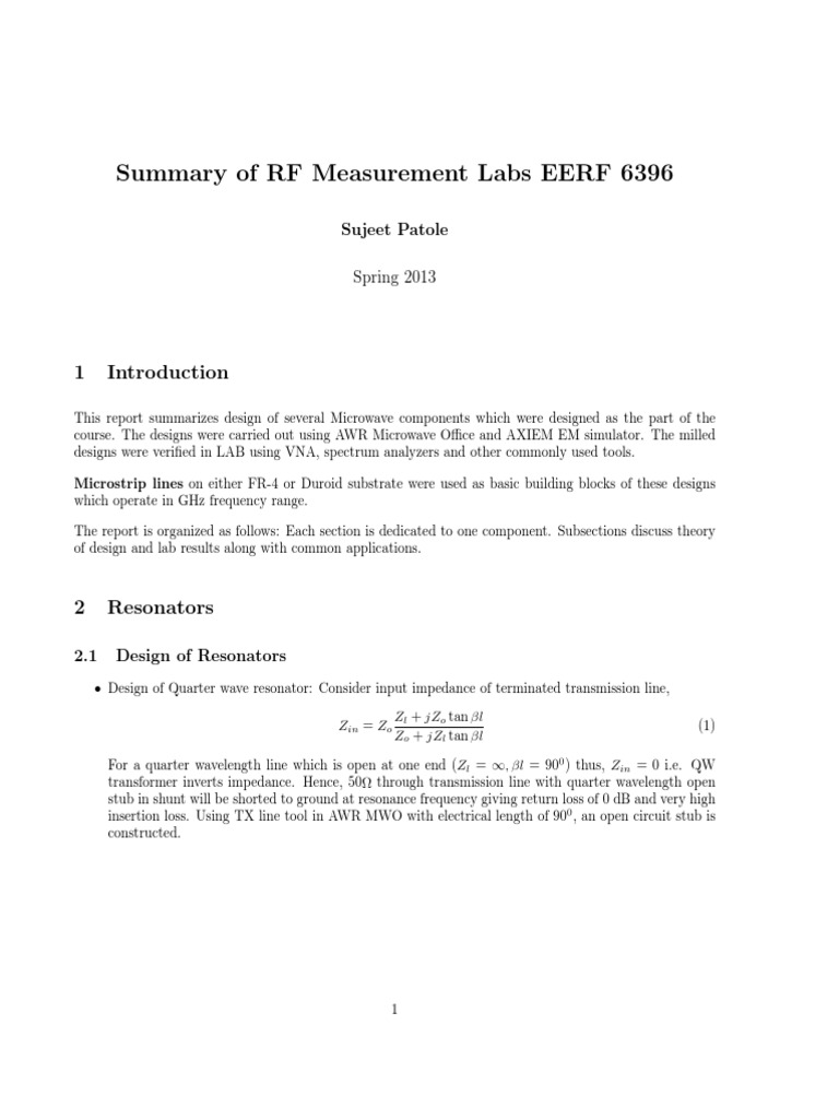 RF and Microwave Component Design A PDF | PDF | Amplifier | Electronic ...