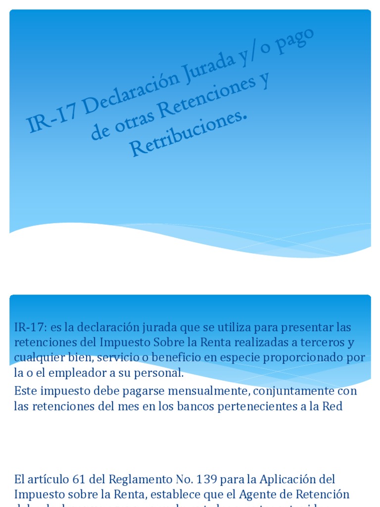 IR-17 Declaración Jurada y | PDF | Impuesto sobre la renta | Impuestos